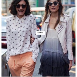 Free shipping!2012 new arrival ladies' Heart leopard head Chiffon blouse / women's Fashion print long-sleeve shirt