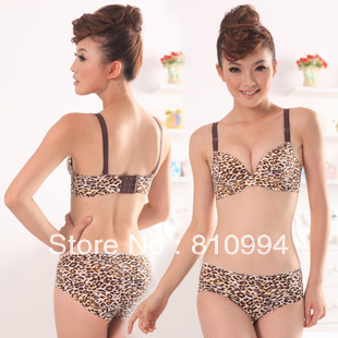 Free shipping 2012 new arrival leopard underwear set one piece seamless bra set A8302 wholesale/retail