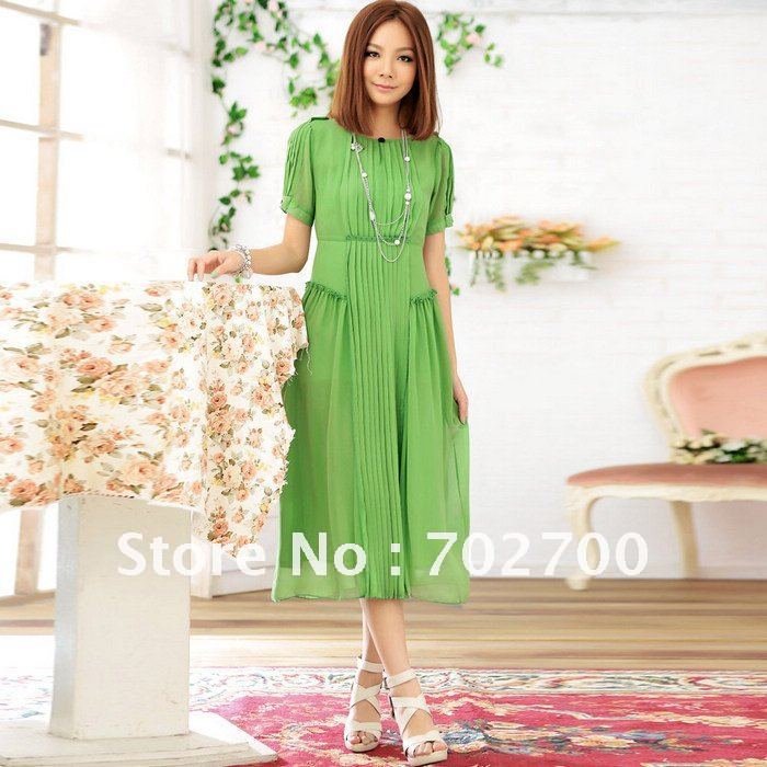 Free Shipping 2012 New Arrival Natural Soild Casual Long Dress  FQ2280 J J G Holiday Sale