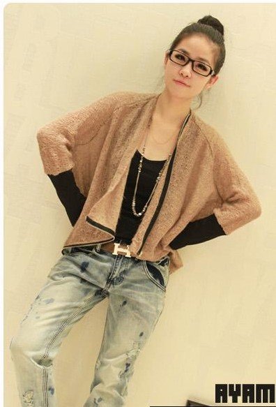 free shipping 2012 New Arrival The Latest Style Comfortable Irregular Zipper Knitwear For Female