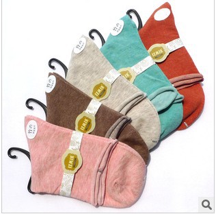 Free Shipping: 2012 new arrivals crimping solid color cotton casual women's socks G050