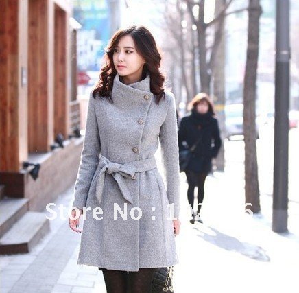 Free   Shipping:  2012   new    arrivals    women's     winter     woolen    trench       coat         Li12190