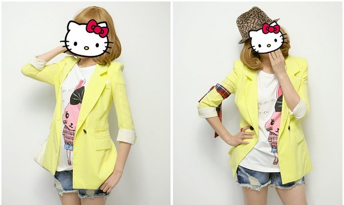 Free Shipping / 2012 new arrived / Linen women's Candy color coat / jacket / S-XL / Half sleeve / Red ,Green,Yellow / Wholesale