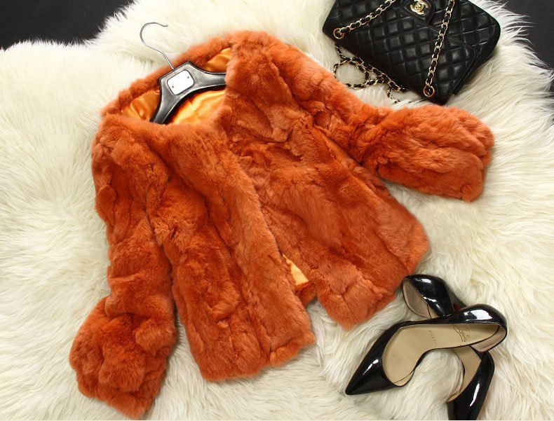 Free shipping 2012 New arrived women `s fashion rabbit fur  jacket  ladies fur garment for winter  two color