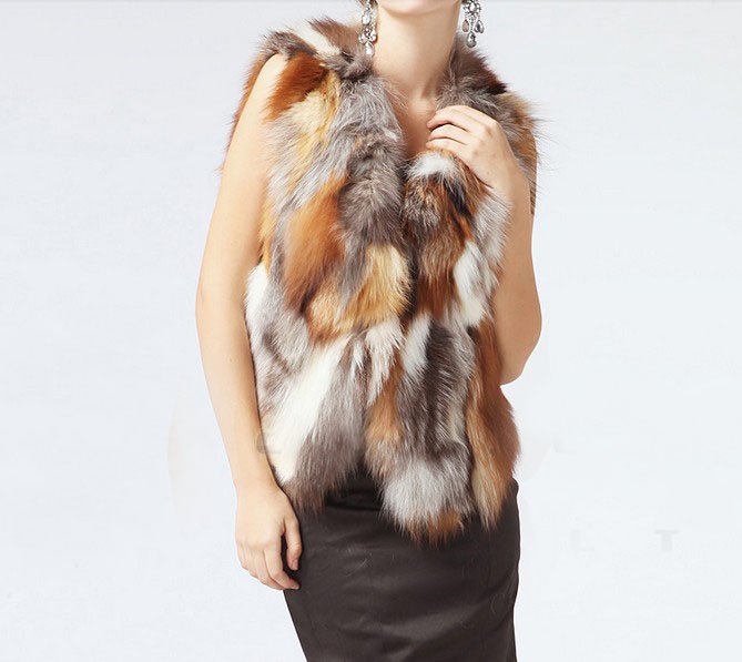 Free shipping 2012  new arrived  women`s  red fox fur vest ladies fur vest wholesale price