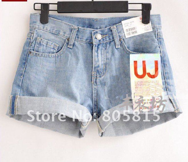 Free Shipping 2012 New Design Stylish curling women denim shorts,Flanging Frayed washed casual shorts jeans pants