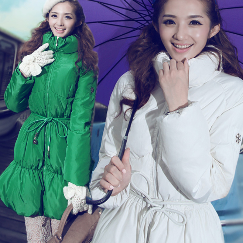 Free Shipping! 2012 New Down Jacket High-end Women's Elegant Slim Waist Long-sleeve Thickening Ladies Down Jacket Coat,GRYR43