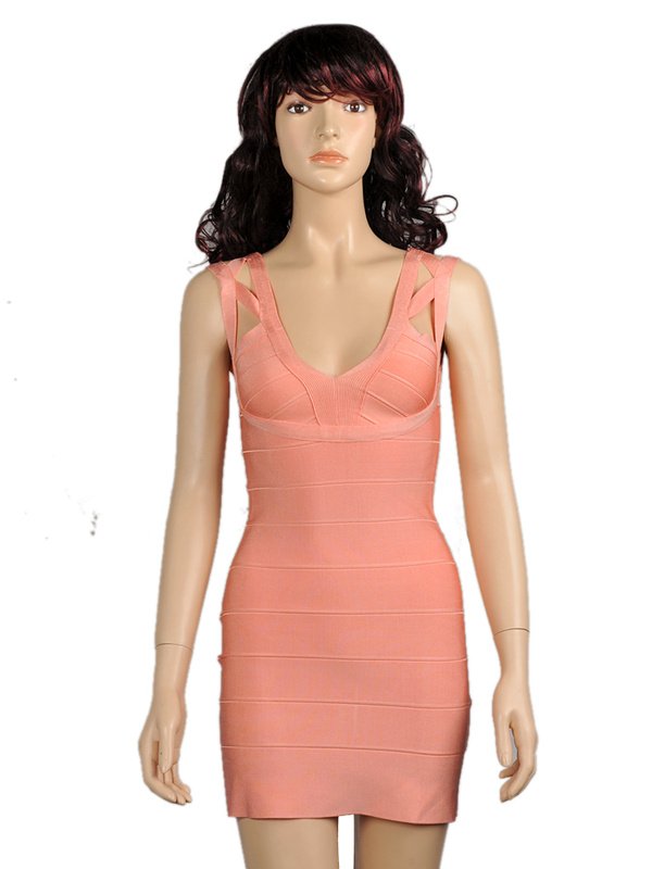 Free Shipping/2012 New Fashion European and American brands bandage dress star dress Sexy pink dress