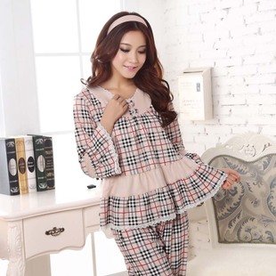 Free shipping 2012 new fashion Good quality autumn and winter sleepwear female elegant cotton twinset lounge set,sexy sleepwear