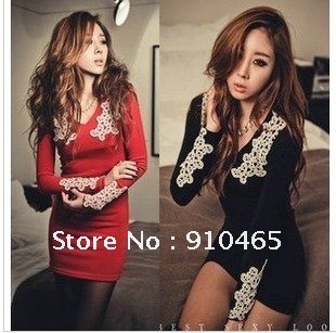 Free shipping 2012 new Fashion Ladies Slim Dresses Women Stretch Dress100%Quality  Wholesale 1Pcs/Lot