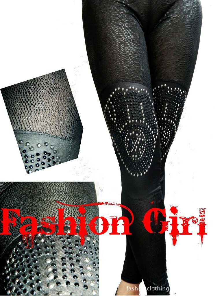 Free Shipping 2012 New Fashion Leggings Women Imitation Leather Slim Hip Leggings Tights Pants FG011