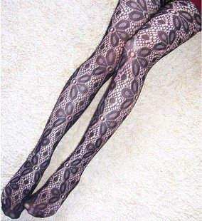 Free Shipping,2012 New fashion Sexy style ,Lace Butterfly Flower stocking,Tight Black Panty Hose