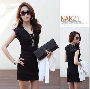 [Free shipping] 2012 new,fashion sexy v-neck lace women's dress,Wholesale/Retail