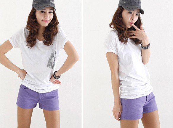 Free Shipping 2012 New Fashion Women Candy Color Cotton Shorts Beach Shorts