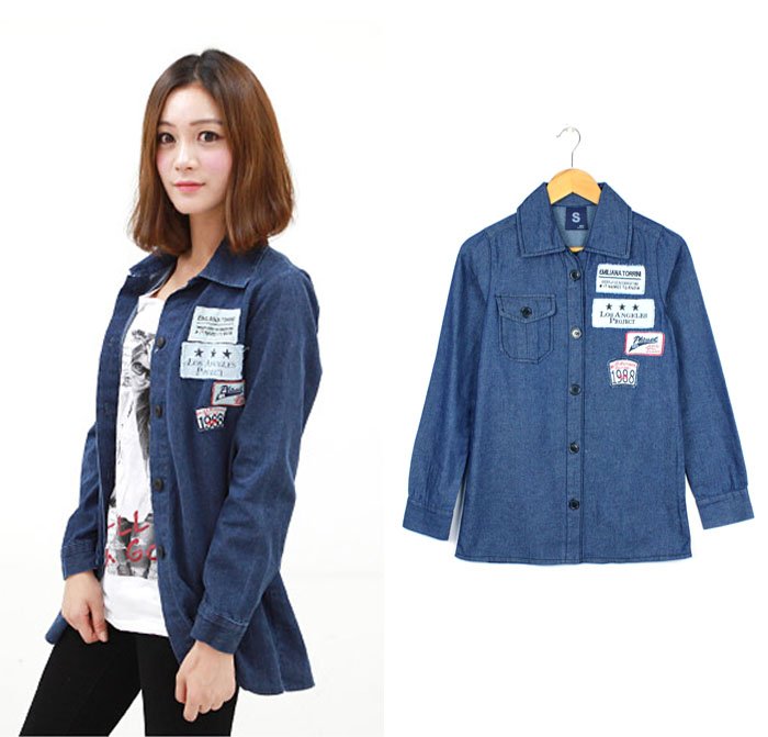 Free Shipping 2012 New Fashion Women's Jeans Jacket Long Sleeve Casual Slim Solid Denim Outwear Coat For Women