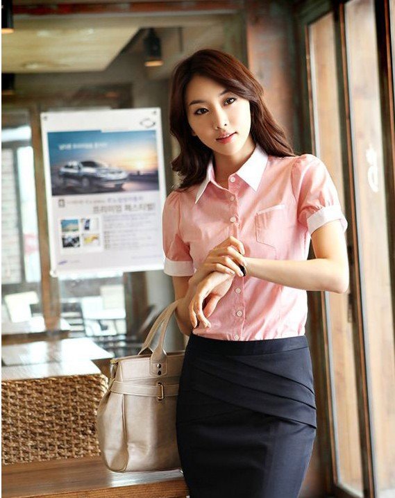 Free Shipping!2012 New Fashion Women's Short Sleeve Blouse Ladies' Shirt,New style!