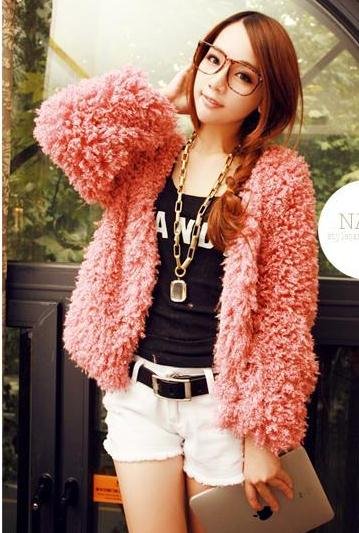 Free shipping-2012 new fashion womens  fur Artificial the lambs wool coat outerwear short design c22