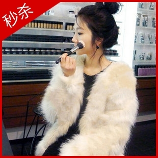 FREE SHIPPING 2012 New Hot Fashion winter women's rabbit faux picao medium-long casual outerwear overcoat