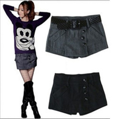 Free shipping   2012 new pants short skirts fashion all-match woolen skirt shorts pants New High quality