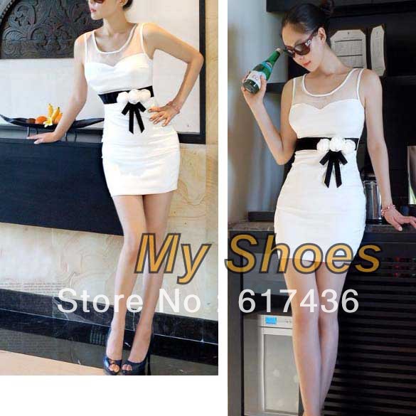 Free Shipping 2012 New Sexy Women's Lady Ball Slim Mini sleeveless Dress 8021