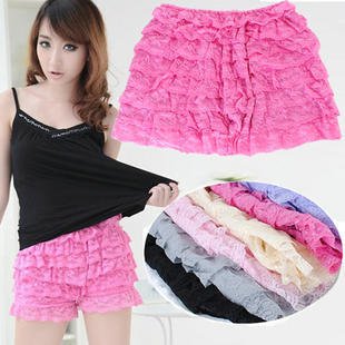 free shipping, 2012 new style,Eight women lace leggings,base skirt,anti-emptied safety pants,cake culottes,7color for choice