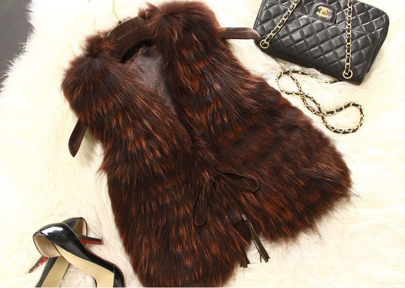 Free shipping 2012 New Style Fahion Lady Genuine  Fur Vest Winter Ladies' Fitted Sexy Gilet S,M,L Plus Size OEM