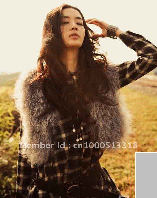 FREE SHIPPING*2012 NEW STYLE WHOLE SKIN MONGOLIA FUR VEST* MIXED ORDER*WHOLE SALE & RETAIL* BE1204