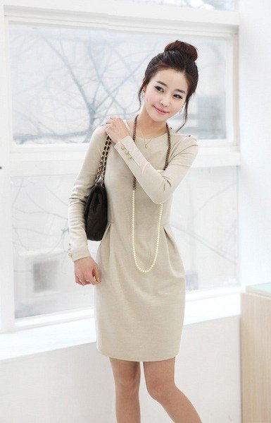 free shipping 2012 new style womens ladies long sleeve sheath dresses dress hot sales