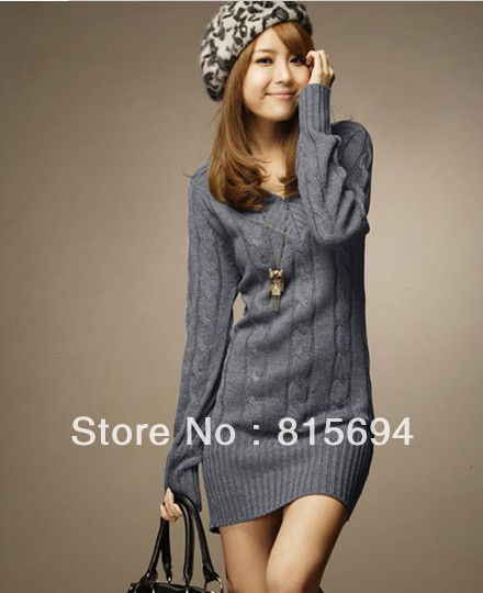 Free shipping 2012 new winter dress to restore ancient ways of cultivate one's morality v collar twist pullovers *