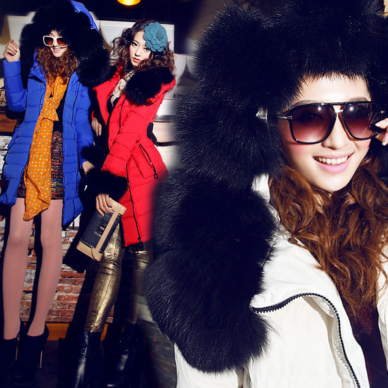 Free Shipping!2012 New Winter! High-end Customization Fox Fur Collar Long-sleeve Fashion Thicken Women Down Jacket Coat,GRYR155