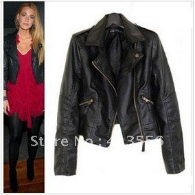 free shipping 2012 new winter women the short paragraph diagonal zipper motorcycle leather jacket ow625