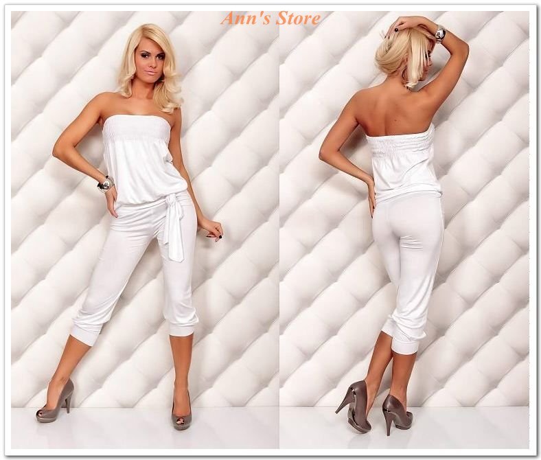 FREE SHIPPING! 2012 New Women Fashion Sleeveless Rompers,Sexy Backless Short Jumpsuit,Ann4005-2,White