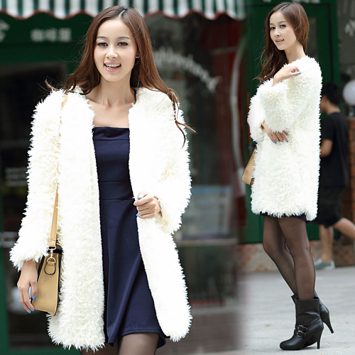 Free shipping . 2012 new . Women plush coat jacket lamb wool lamb fur  Overcoat