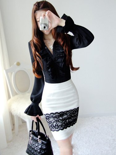 Free shipping 2012 New Women Ruffle Blouses  Bell bottom Sleeve Shirt  Ladies' Stand Neck Casual Shirt