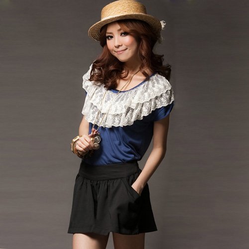 Free shipping 2012 New women's  top blouse  Three colors for choose Coffee , Blue ,Gray retail  and Wholesale#12262