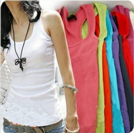 Free Shipping 2012 new X0214 women's basic shirt all-match thin long 100% cotton tank small vest spaghetti strap