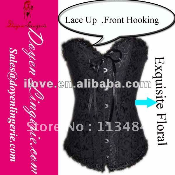 Free Shipping!2012 Newest Floral Jacquard Bustier Front Hooking Lace Up Corset Open Hot Sex Women Photo Corset DH819