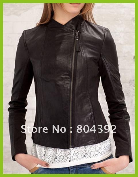 Free Shipping 2012 Newest Ladies Pu Leather Jackets Zipper Decorate Long Sleeve Fashion Jackets Winter Jackets Drop Ship