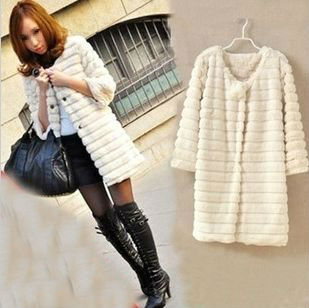 free shipping~2012 newest noble ladies' Fashion faux rabbit fur long  coat ,ladies fur garment\outerwear 12F23