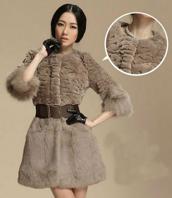 free shipping~2012 newest noble ladies' Fashion OL rabbit fur coat ,ladies fur garment \ outerwear  M-2XL  12F38