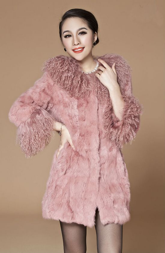 free shipping~2012 newest noble ladies' Fashion rabbit fur coat ,ladies outerwear 12F16