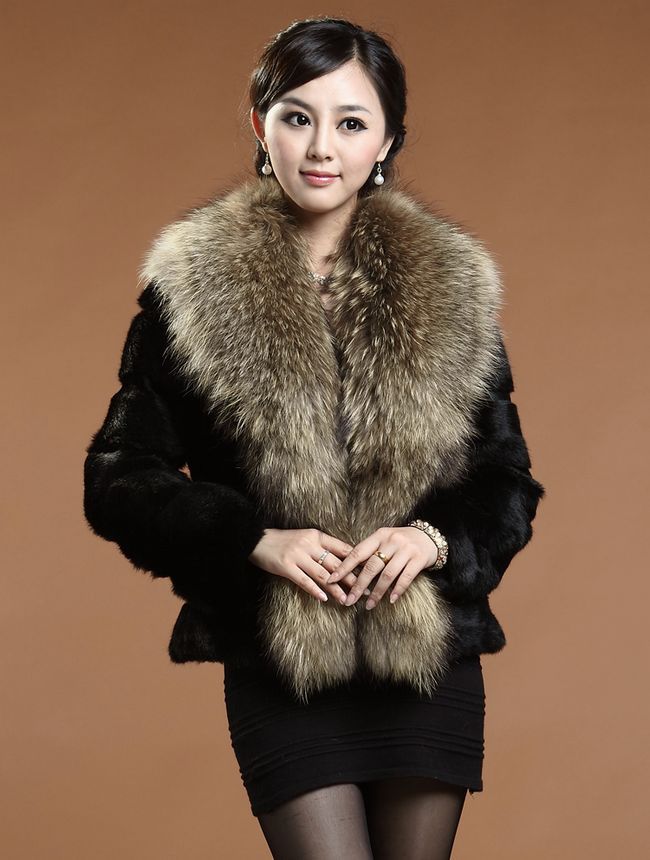 free shipping~2012 newest noble ladies' Fashion rabbit fur coat with True big Raccoon Fur Collar,ladies outerwear M-3XL 12F13