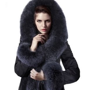 free shipping~2012 newest noble ladies' winter long down coat with true fox fur collar,lady's fashion down garment\ outerwear A3