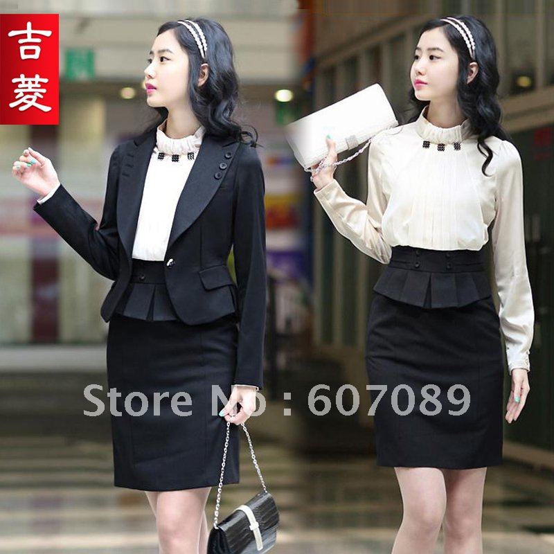 free shipping 2012 Nsutite women's ol one-piece dress work wear set skirt work wear jl9058 cheap price hogt sell