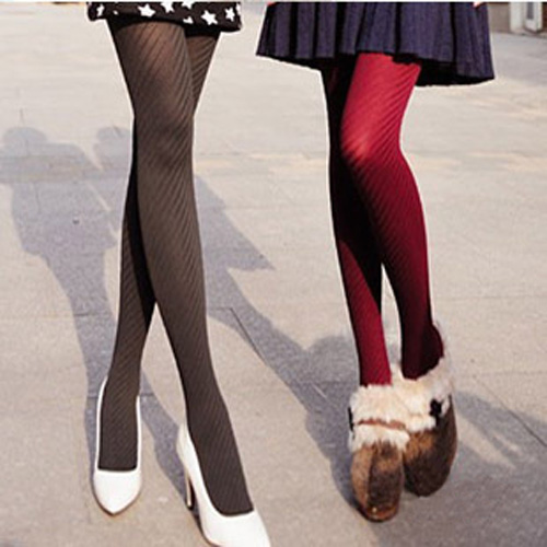 free shipping 2012 obliquely stripe pantyhose helix ultra elastic legging jacquard socks stockings high quality