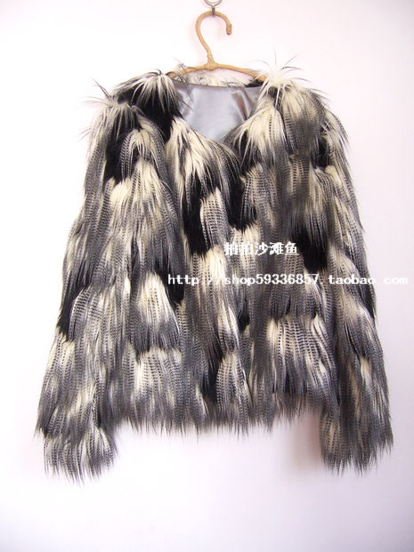 Free shipping 2012 pink peacock wool faux fur wool outerwear fur coat short design