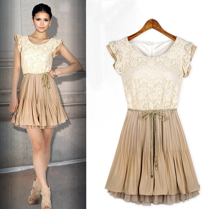 Free shipping  2012 princess one-piece dress lace chiffon basic skirt summer sleeveless