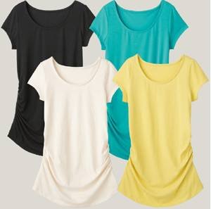 Free shipping.2012.Qiao mommy. Soft. Side wrinkles. Fashion lady. Short sleeve T-shirt/maternity.