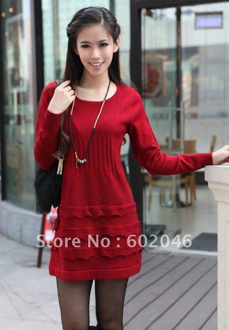 Free shipping 2012 qiu dong female paragraph sweater fashion leisure lady's sweater retail+wholesale