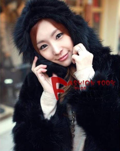 free shipping 2012 quality fashion women's with a hood long-sleeve big leather coat